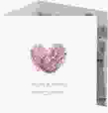 Dankeskarte Hochzeit Fingerprint quadr. Doppel-Klappkarte pink schlicht mit Fingerabdruck-Motiv
