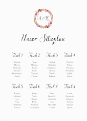 Klick: Details zu Sitzplan Poster Hochzeit "Fiore" anzeigen Sitzplan Poster Hochzeit Fiore 50 x 70 cm Poster weiss