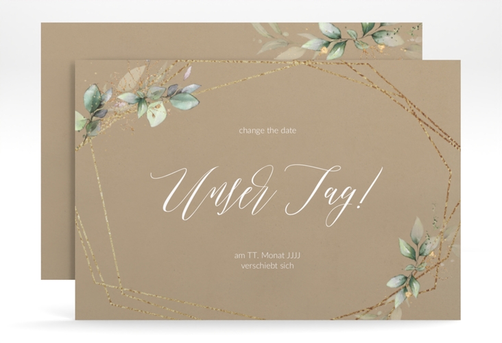 Change the Date-Karte Greenish A6 Karte quer Kraftpapier