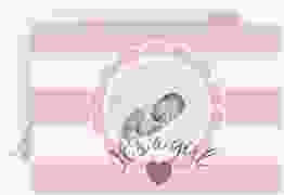 Geburtskarte Schildi A6 Karte quer rosa