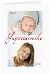 Einladung Jugendweihe Grown A6 Klappkarte hoch weiss