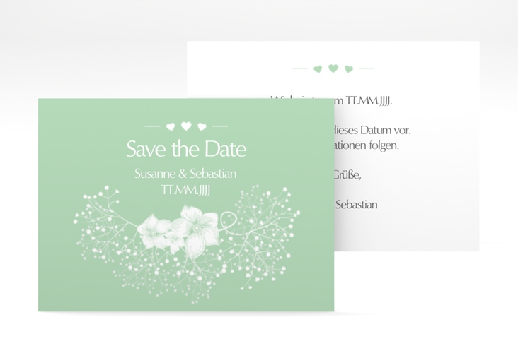 Save the Date-Visitenkarte Jena Visitenkarte quer mint hochglanz