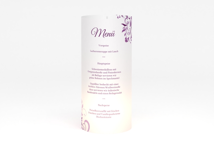 Windlicht Menü Hochzeit "Lilly" Windlicht lila