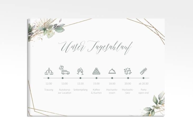 Tagesablauf Leinwand Hochzeit Greenish 70 x 50 cm Leinwand gruen