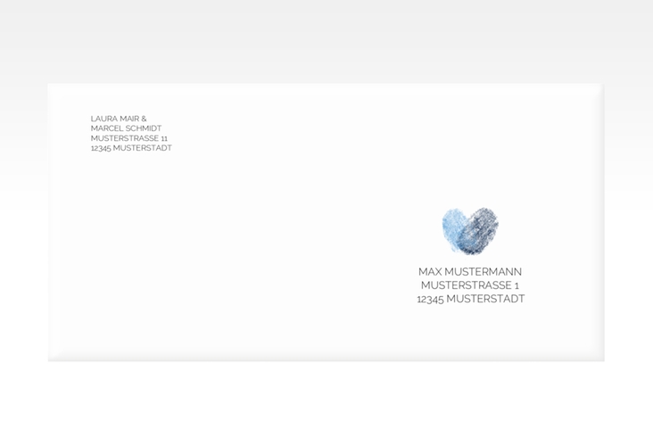 Kuvert DIN lang Fingerprint DIN lang blau schlicht mit Fingerabdruck-Motiv