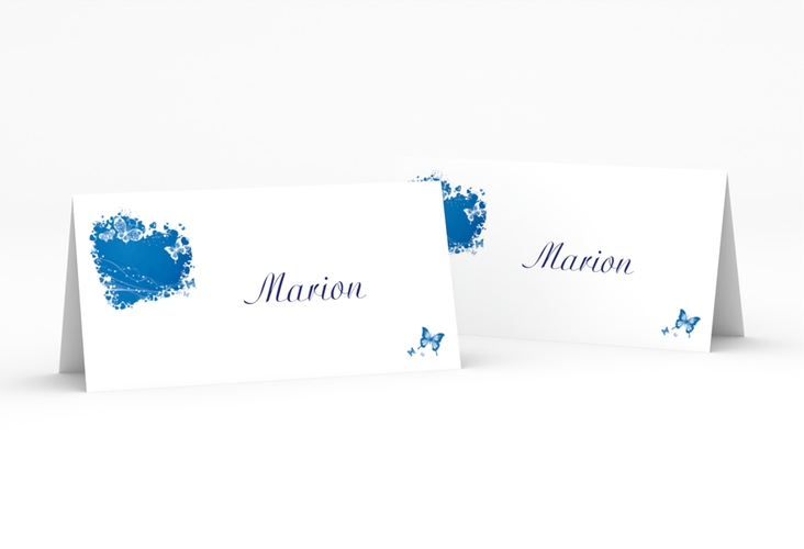 Tischkarte Hochzeit Mailand Tischkarten blau hochglanz