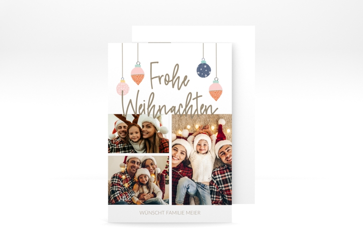 Weihnachtskarte Weihnachtsfreude A6 Postkarte weiss hochglanz