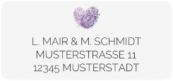 Klick: Details zu Absenderetikett Hochzeit "Fingerprint" anzeigen Absenderetikett Hochzeit "Fingerprint" 45,7 x 21,2 mm pink