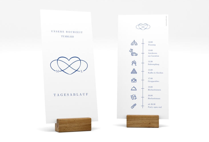 Tagesablauf Hochzeit Infinity lange Karte hoch