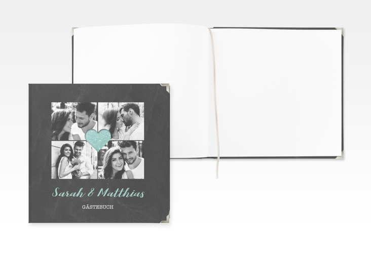 Gästebuch Selection Hochzeit Sparkly Leinen-Hardcover tuerkis