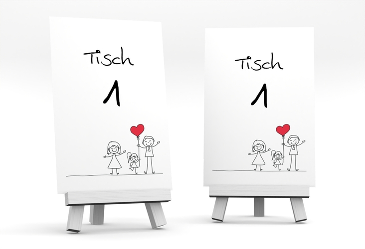 Tischnummer Hochzeit Familia Tischaufsteller weiss