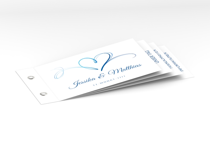 Hochzeitseinladung Envie Booklet blau hochglanz