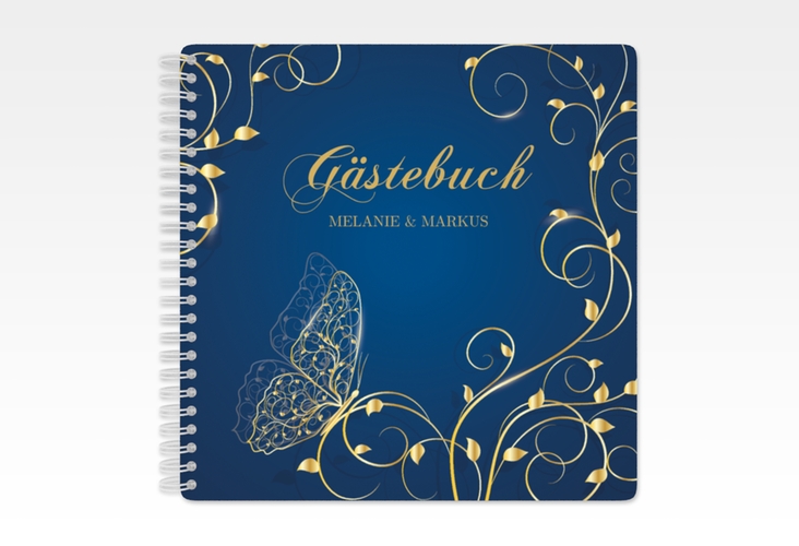 Gästebuch Hochzeit Eternity Ringbindung blau