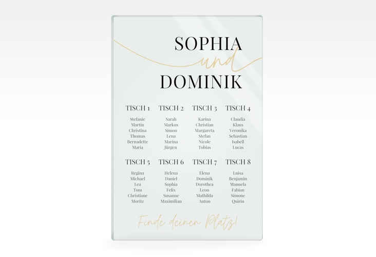Sitzplan Acryl Hochzeit Easy 40 x 60 cm Acryl gruen im modernen minimalistischen Design