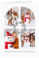 Weihnachtskarte Weihnachtsfenster A6 Klappkarte hoch weiss