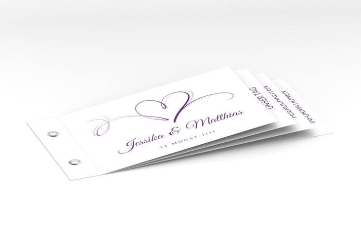 Hochzeitseinladung Envie Booklet lila hochglanz