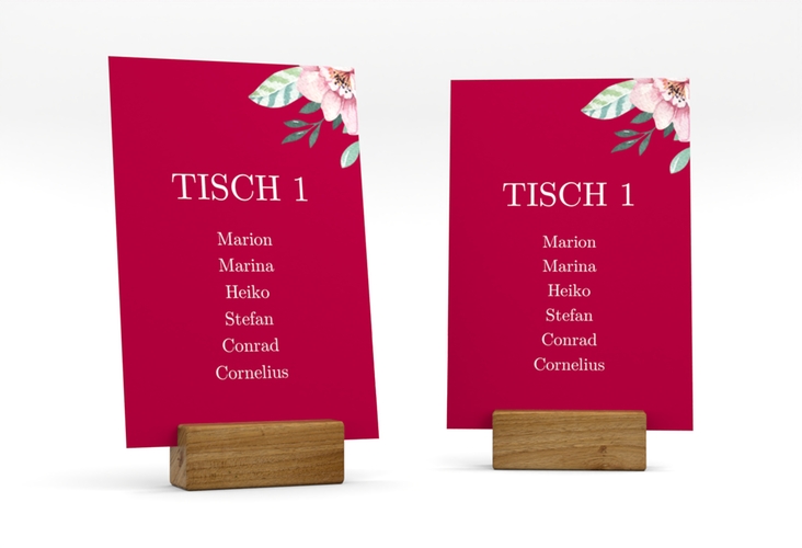 Tischaufsteller Hochzeit Blooming Tischaufsteller rot