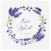 Klick: Details zu Gästebuch Creation Hochzeit "Lavendel" anzeigen Gästebuch Creation Hochzeit Lavendel 20 x 20 cm, Hardcover weiss