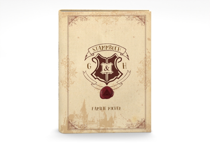 Stammbuch A5 Zauberkunst Stammbuch A5 mit Fantasy-Wappen, Siegel und Zauberschule