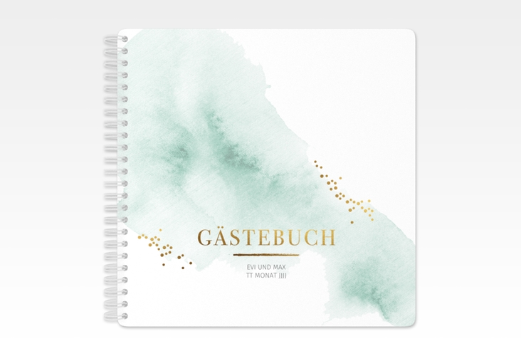 Gästebuch Hochzeit Pastell Ringbindung mint