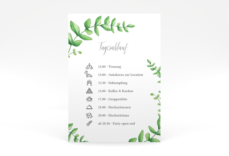Tagesablauf Poster Hochzeit Botanic 50 x 70 cm Poster
