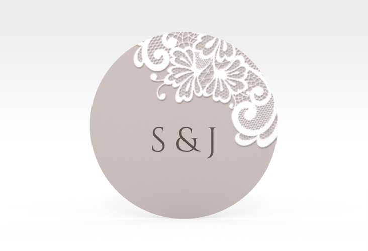Aufkleber Hochzeit Vintage Aufkleber, selbstklebend, rund mit floraler Spitze
