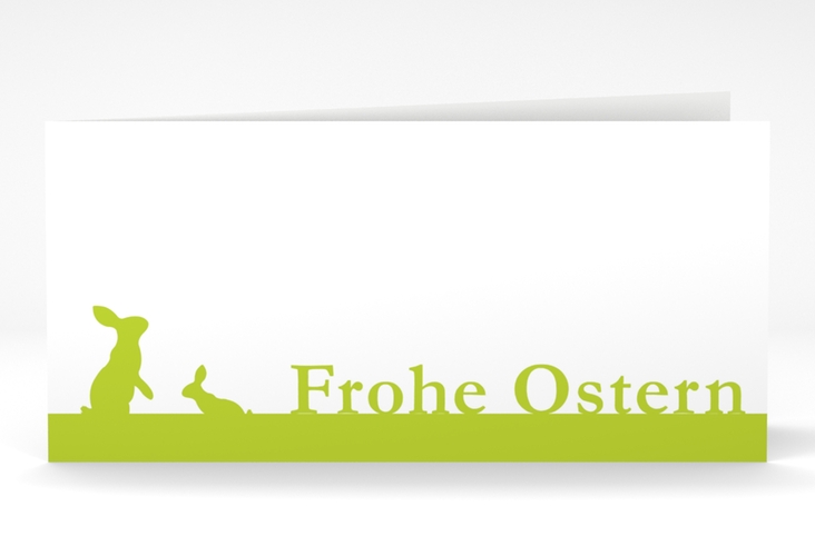 Osterkarte "Hasen" lange Klappkarte quer