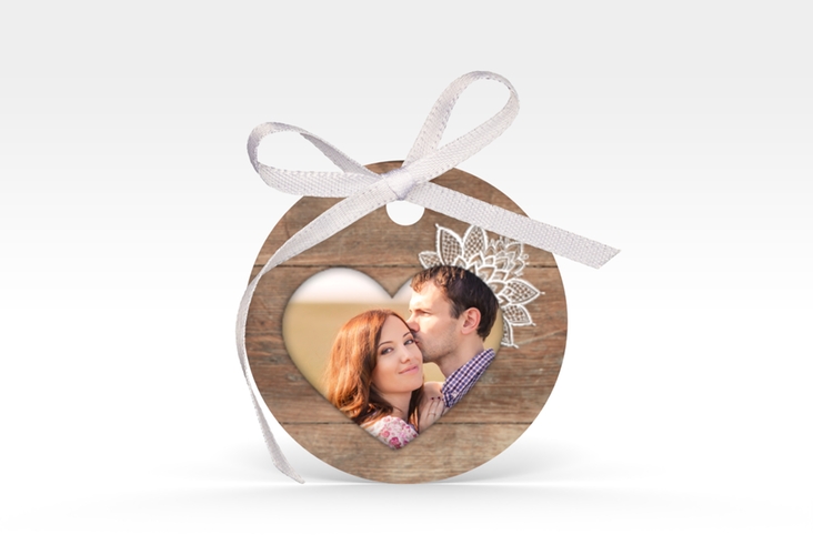 Geschenkanhänger Hochzeit Spitze Geschenkanhänger, rund