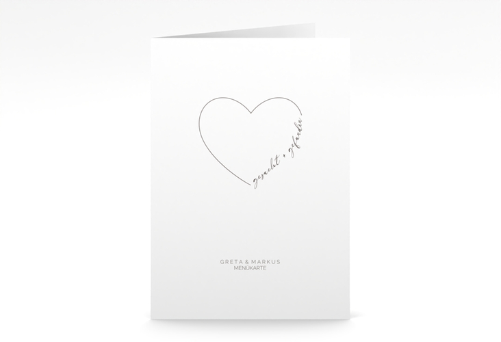 Menükarte Hochzeit Lebenstraum A5 Klappkarte hoch weiss