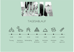 Tagesablauf Poster Hochzeit Letters 70 x 50 cm Poster mint