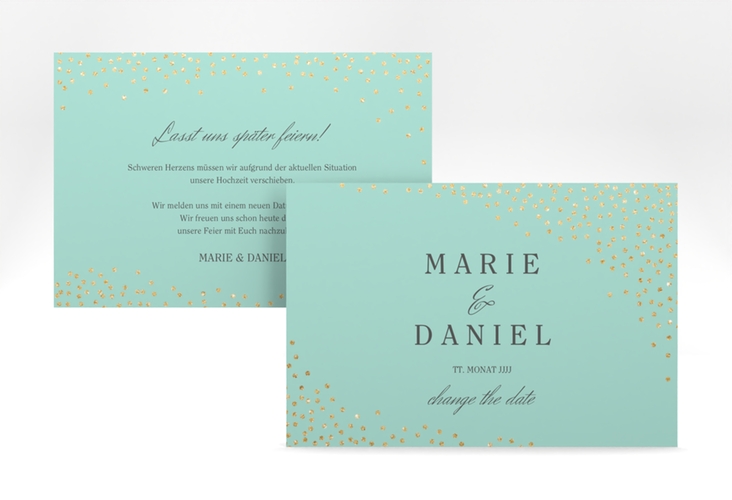 Change the Date-Karte Glitter A6 Karte quer mint hochglanz