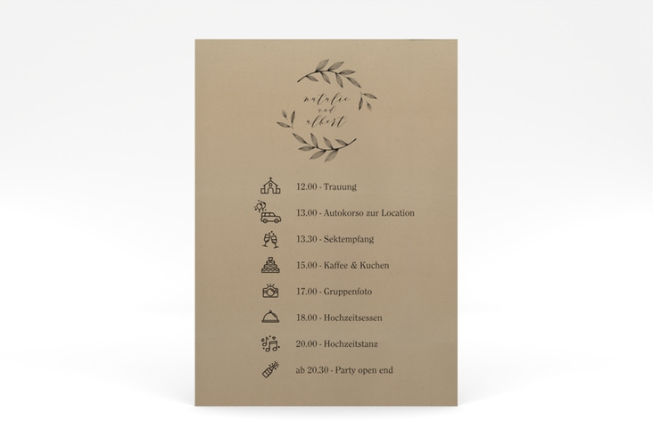 Tagesablauf Leinwand Hochzeit Naturelove 50 x 70 cm Poster