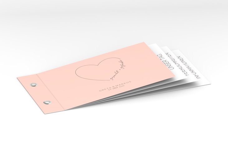 Hochzeitseinladung Lebenstraum Booklet rosa hochglanz
