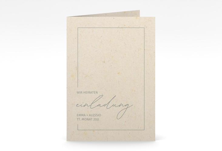 Einladungskarte Hochzeit Simple Line A6 Klappkarte hoch