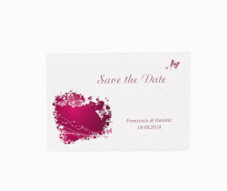 Klick: Details zu Biglietti Save the Date collezione Milano anzeigen Biglietti Save the Date collezione Milano A6 Postkarte fucsia