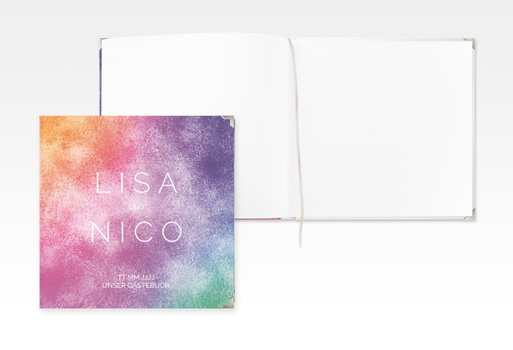Gästebuch Selection Hochzeit Colorful Leinen-Hardcover bunt