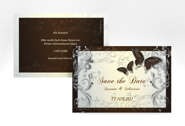 Save the Date-Karte Hochzeit Toulouse A6 Karte quer braun