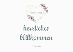 Klick: Details zu Willkommensschild Poster "Herzgold" anzeigen Willkommensschild Poster Herzgold 70 x 50 cm Poster weiss