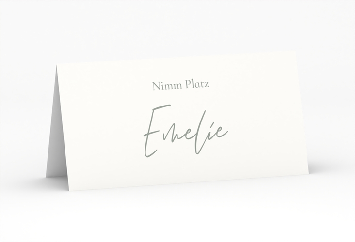 Tischkarte Hochzeit Day Tischkarten weiss mit Datum im minimalistischen Design