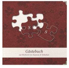 Klick: Details zu Gästebuch Selection Hochzeit "Ravensburg" anzeigen Gästebuch Selection Hochzeit Ravensburg Leinen-Hardcover rot mit zwei Puzzleteilen