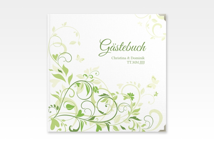 Gästebuch Selection Hochzeit Lilly Leinen-Hardcover gruen