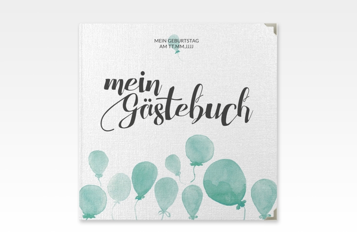 Gästebuch Selection Geburtstag Ballon Leinen-Hardcover gruen