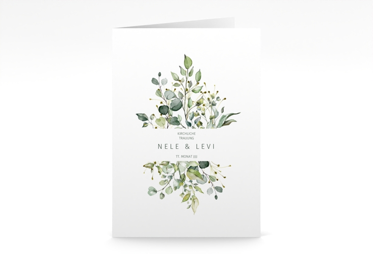 Kirchenheft Hochzeit Enchanting A5 Klappkarte hoch weiss