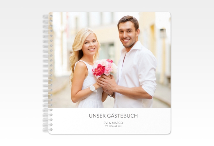 Gästebuch Hochzeit Vista Ringbindung weiss