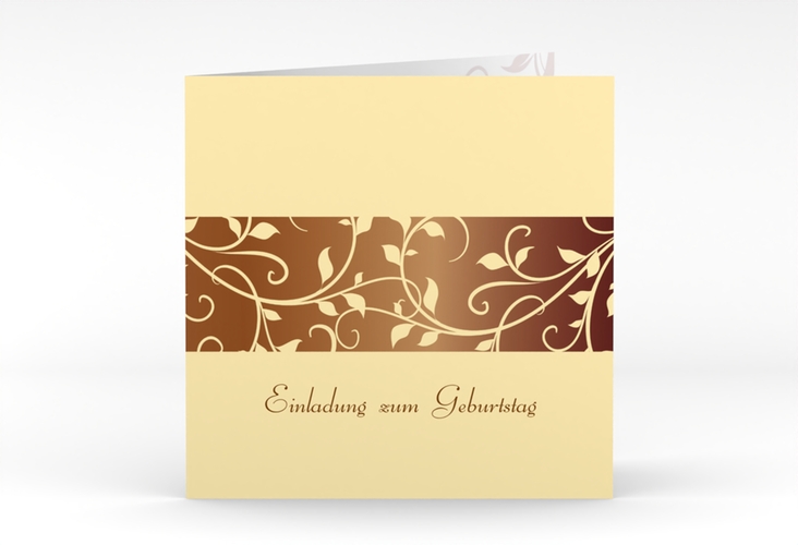 Einladung Geburtstag Hermann/Hermine quadr. Klappkarte braun