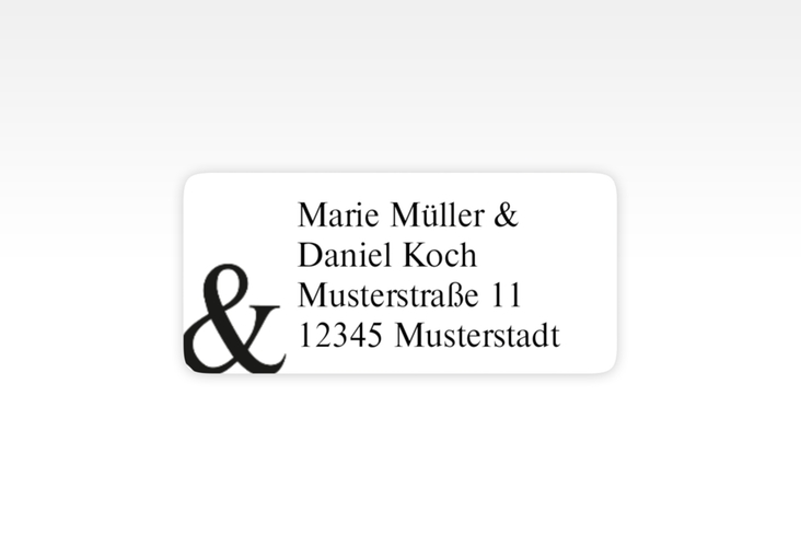 Absenderetikett Hochzeit And 45,7 x 21,2 mm weiss