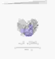 Hochzeitseinladung Fingerprint quadr. Klappkarte lila schlicht mit Fingerabdruck-Motiv