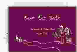 Save the Date-Karte Hochzeit Pisa A6 Karte quer pink