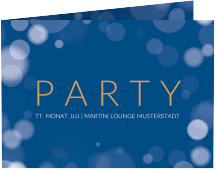 Partyeinladung Gloss A6 Klappkarte quer blau