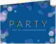 Partyeinladung Gloss A6 Klappkarte quer blau